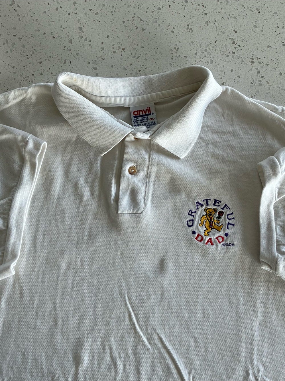 000 - VINTAGE 90s THE GRATEFUL DEAD GRATEFUL DAD EMBROIDERED POLO T SHIRT